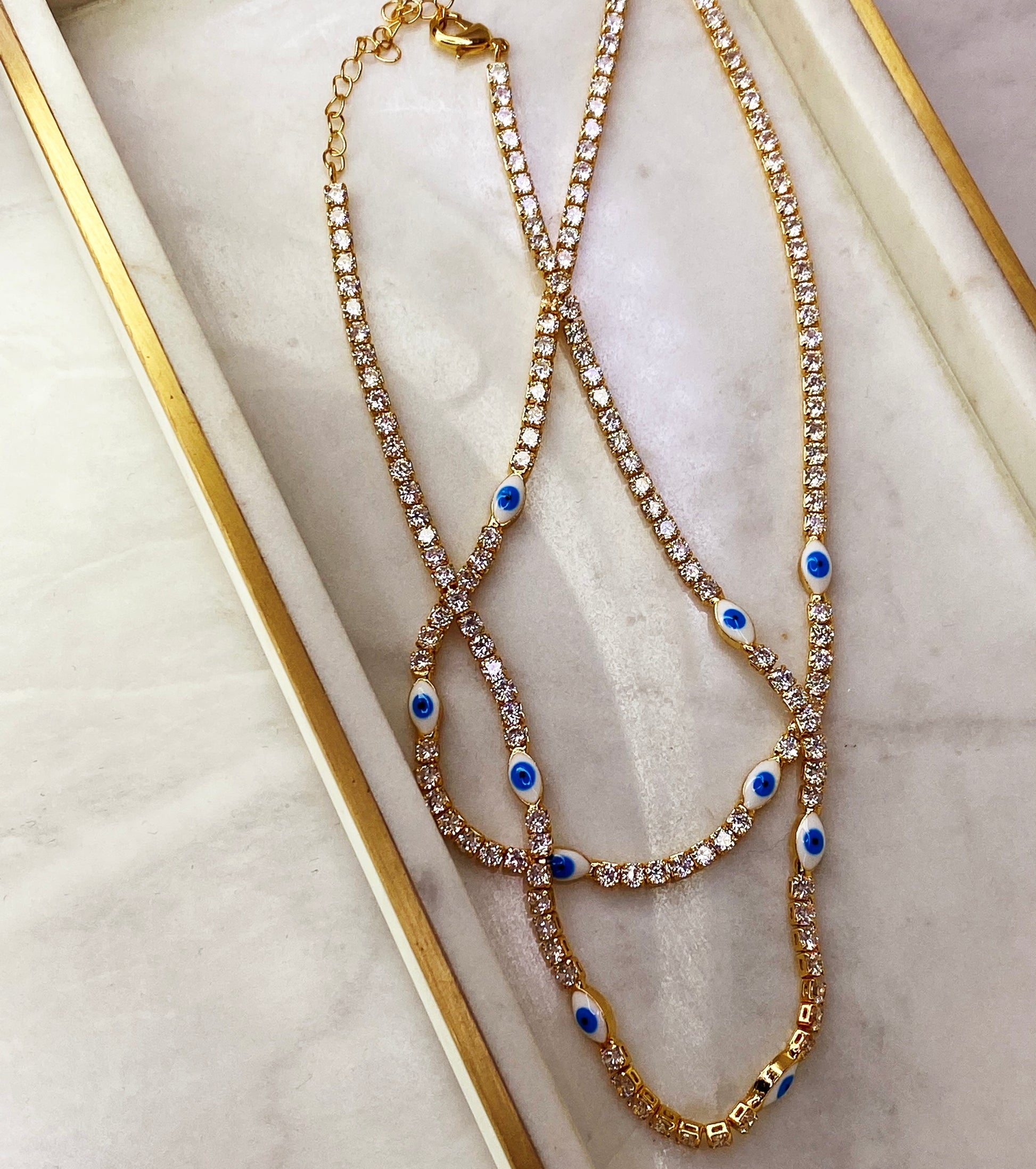 Rina Evil Eye Choker Necklace