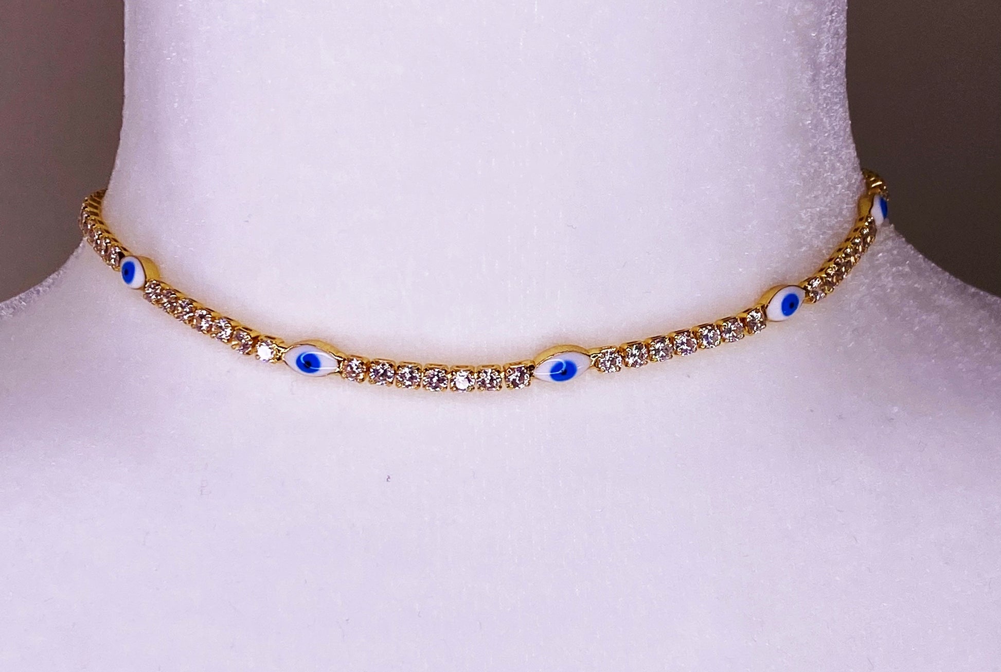 Rina Evil Eye Choker Necklace